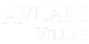 logo avlaki villas corfu portrait white text only